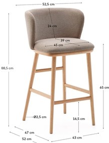 Világosbarna bárszék (ülésmagasság 65 cm) Ciselia – Kave Home