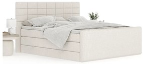 Bézs ágyneműtartós boxspring ágy 140x200 cm Ava – Maison de Rêve