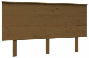 mézbarna tömör fenyőfa ágyfejtámla 139x6x82,5 cm