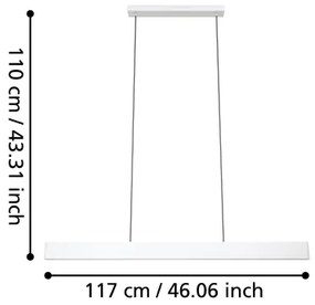 Eglo 31436 - LED RGBW Dimmelhető csillár zsinóron ANDREAS-Z LED/38W/230V fehér