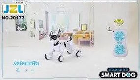Intelligens Távirányítós Robot Kutya (Smart-Dog) pitizik sétálgat nyújtózkodik hason csúszik Kék és Rózsaszín Pöttyös színben