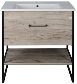 TMP IRON 85 álló fürdőszobabútor - Sanovit ATRIA 9085 porcelán mosdóval - 85 x 45,5cm