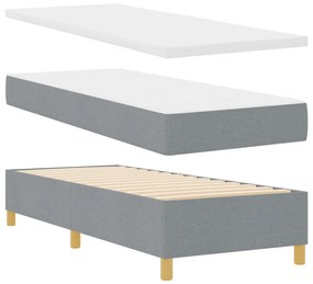 Boxspring Ágy Matracelemmel és Pad Light Grey 80x200 cm Szövet