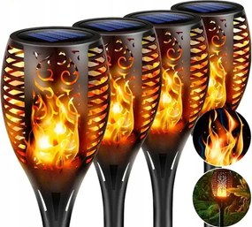 4x Szürkületérzékelővel ellátott napelemes fáklya lámpa