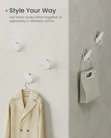 Fali fogas 4 db, falra szerelhető, fehér