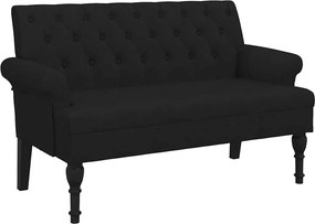 vidaXL fekete szövetpad háttámlával 120 x 62 x 75,5 cm