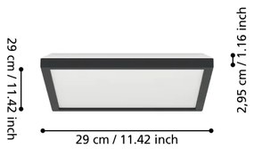 Eglo 901466-LED RGBW Dimmelhető fürdőszobai lámpa ROVITO-Z 13,4W/230V 29x29cm IP44 fekete