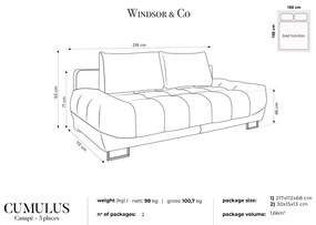 Cumulus zöld háromszemélyes kinyitható kanapé - Windsor &amp; Co Sofas