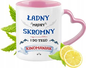 Mozimániás bögre Rózsaszín, szív alakú füllel Kávé Ajándék