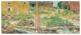 Kép - Childe Hassam, Oyster Sloop, Cos Cob, reprodukciók (120x50 cm)