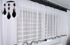 Függöny Kész Fátyol Fekete Felső Gyöngyökkel