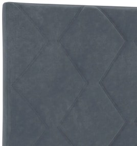 LED Fejtámla Gyémánt Blokkos Design Sötétszürke 180 cm Bársony