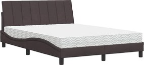vidaXL sötétbarna szövet ágy matraccal Hanko 120x200 cm