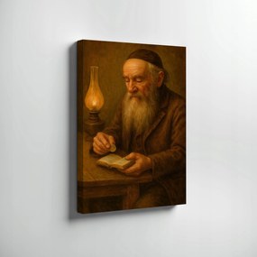 Vászonkép Zsidó Portré Zsidó Pénzzel A Boldogságért . 70x50cm