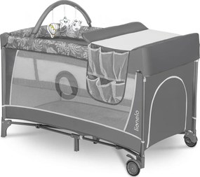 Lionelo - Utazó kiságy FLOWER Kőszürke