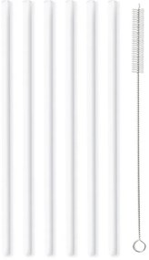 6 db-os fehér üveg szívószál készlet, hosszúság 20 cm - Vialli Design