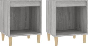 vidaXL 2 db szürke sonoma színű éjjeliszekrény 40x35x50 cm