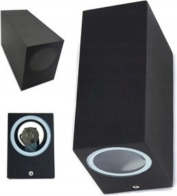 Kültéri Kerti Homlokzati Lámpa Dekoratív Fekete 2xGU10 IP44