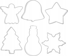 6x Karácsonyi lyukasztók cukrászsütemény formák mézeskalács kekszek