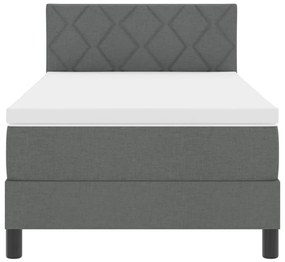 Box Spring Ágy Matraccal &amp; LED Sötétszürke 90x200 cm Szövet
