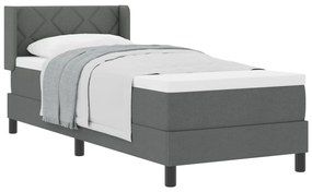 Boxspring Ágy Matraccal – Sötétszürke, 80 x 200 cm Szövet