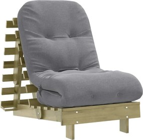 vidaXL tömör impregnált fenyőfa futon kanapéágy matraccal 60x206x11 cm
