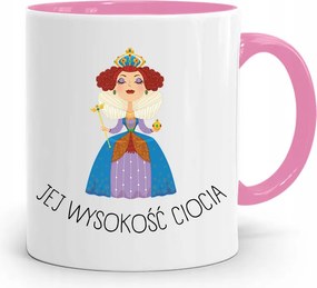 Rózsaszín Bögre Ajándék Nagynéninek Őfelsége Nagynéni Nyomtatott Fényképpel