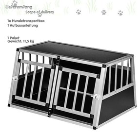 PETSTUFF Kutyaszállító box ALU 89 × 69 × 50 cm 12 kg