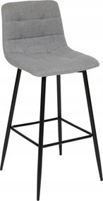 Hoker Bárszék Kárpitozott Fém Steppelt Szürke