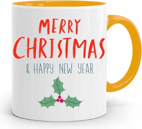 Sárga Karácsonyi Bögre Mikulásra, fényképes nyomtatással