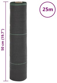 fekete PP talajtakaró membrán 0,5x25 m
