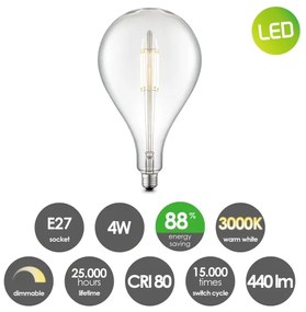 LED Dimmelhető izzó VINTAGE EDISON E27/4W/230V 3000K