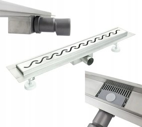 Lineáris Padlóösszefolyó Welle Zuhanyszifonnal Rozsdamentes Acél 70CM