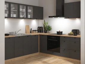Sarokkonyha Junona Line 220 + 240 cm (bernstein tölgy + grafit). 1118341