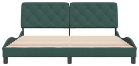 sötétzöld bársony ágykeret matrac nélkül 180x200 cm