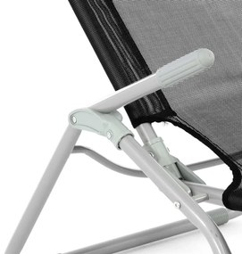 GARTHEN Kerti nyugágy 2 db fekete szövetből összecsukható