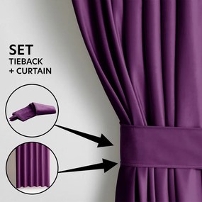 Lila bársony dimout (részleges sötétítő) függöny 140x245 cm Pleat – Restilo