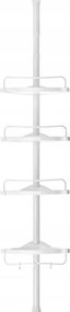 Zuhanypolc 85-305cm, állítható, fehér