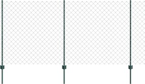 vidaXL Kerítés oszlopokkal Zöld 1,2 x 10 m Acél és PVC