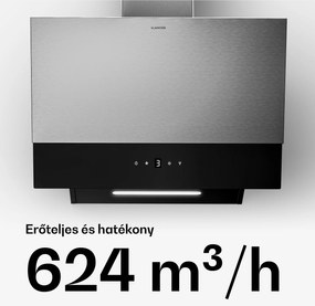 Klarstein Verosteel páraelszívó, Elegáns, minimalista, nagy teljesítményű, A energiaosztály, 624 m³/h, 60 cm