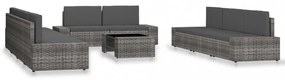 10 részes szürke polyrattan kerti ülőgarnitúra