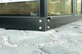 üvegház VITAVIA URANUS 9900 tiszta üveg 3 mm fekete színű LG3562