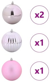 Karácsonyi Díszgömb Készlet 4 pcs Rózsaszín