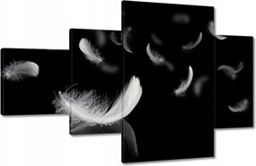 Vászonkép 130x80 Hulló fehér tollak