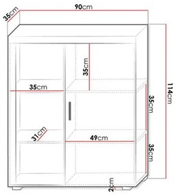 Regál Momba MA3 (fehér + fényes fehér) . 1104868