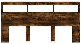 füstös tölgy színű áthidalószekrény LED-ekkel 200 x 17 x 102 cm
