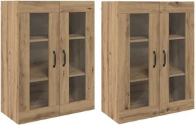 vidaXL Fali Szekrények 2 pcs kézműves tölgy 69,5 x 34 x 90 cm Faanyag