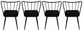Yildiz Black and Black étkezőszék szett, 4 db, 4 db