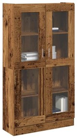 antik fa színű szerelt fa magasszekrény 82,5 x 30,5 x 150 cm