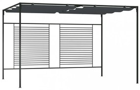 antracitszürke pavilon behúzható tetővel 3 x 4 x 2,3 m 180 g/m²